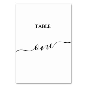 Tarjeta De Mesa Elegante tabla de caligrafía negra número uno