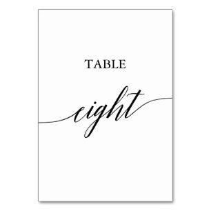 Tarjeta De Mesa Elegante Tabla de caligrafía negra Ocho Número de 