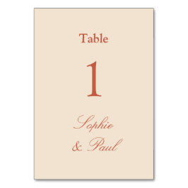 Tarjeta De Mesa Elegante Terracota Straw Beige