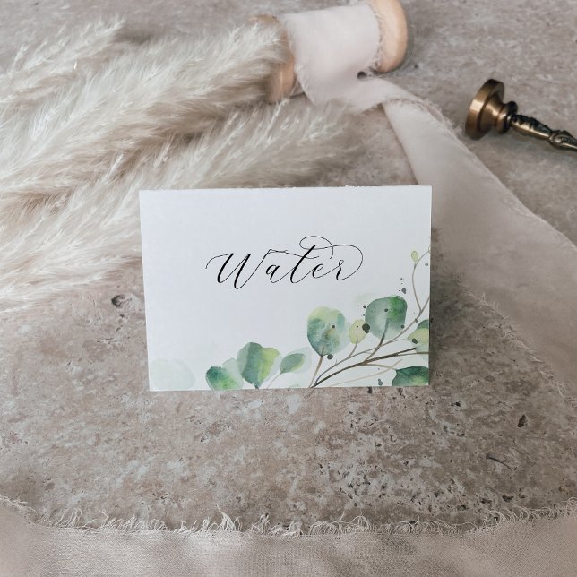 Tarjeta De Mesa Elegante Vegetación Agua Manto de Comida Buffet (Subido por el creador)