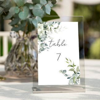 Tarjeta De Mesa Elegante vegetación eucalipto