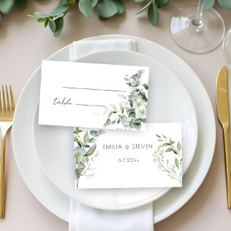 Tarjeta De Mesa Elegante vegetación eucalipto