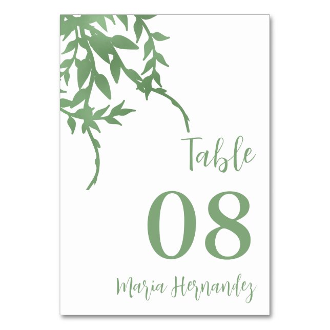 Tarjeta De Mesa Elegante vegetación Quinceañera (Anverso)