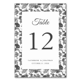 Tarjeta De Mesa Elegante venado de tela blanca negra