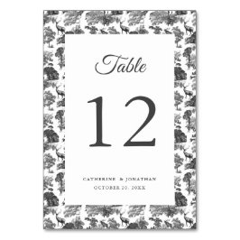 Tarjeta De Mesa Elegante venado de tela blanca negra