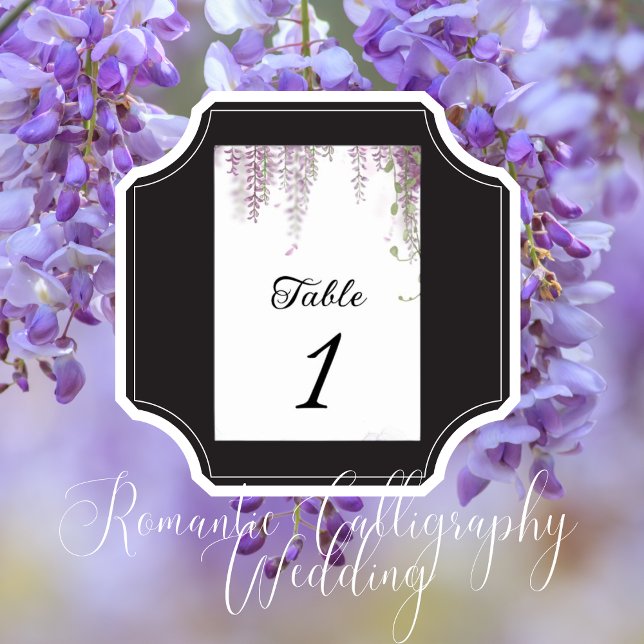 Tarjeta De Mesa Elegante Wisteria Boda Púrpura (Table Numbers)