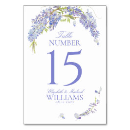 Tarjeta De Mesa Elegante Wisteria Recepción Botánica de Guión Púrp
