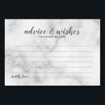 Tarjeta De Mesa Elegante y elegante consejo del Boda de Mármol<br><div class="desc">Elegante y elegante tarjeta de consejos y deseos de Bodas de mármol blanco con un título de escritura moderna y gris, con detalles en el estilo moderno gris sans serif tipo de letra sobre fondo de mármol blanco. Perfecto para boda, ducha de bebé, fiesta de cumpleaños, ducha de novia, soltera...</div>