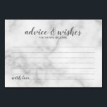 Tarjeta De Mesa Elegante y elegante consejo del Boda de Mármol<br><div class="desc">Elegante y elegante tarjeta de consejos y deseos de Bodas de mármol blanco con un título de escritura moderna y gris, con detalles en el estilo moderno gris sans serif tipo de letra sobre fondo de mármol blanco. Perfecto para boda, ducha de bebé, fiesta de cumpleaños, ducha de novia, soltera...</div>
