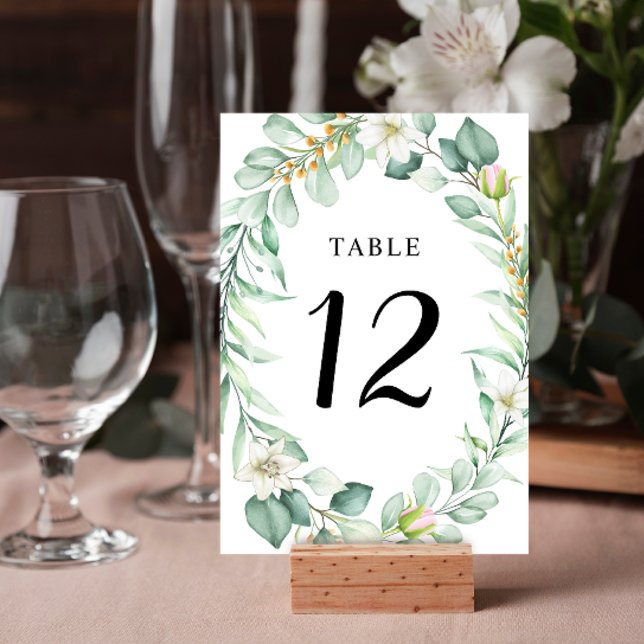 Tarjeta De Mesa Elegante y exitoso Boda de la vegetación (Subido por el creador)