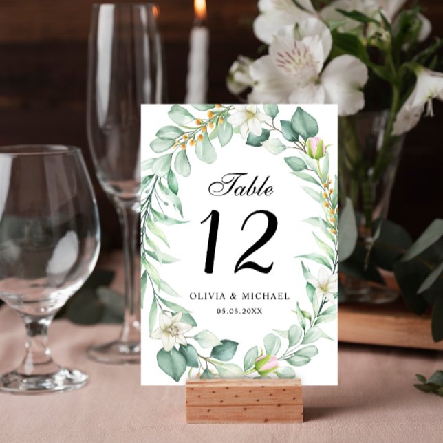 Tarjeta De Mesa Elegante y exitoso Boda de la vegetación (Subido por el creador)