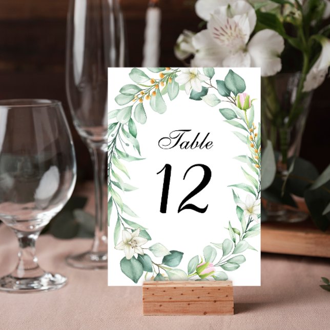 Tarjeta De Mesa Elegante y exitoso Boda de la vegetación (Subido por el creador)