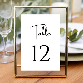 Tarjeta De Mesa Elegante y moderno Boda negro y blanco