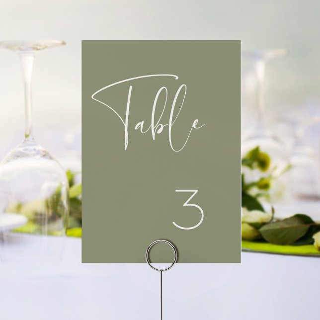 Tarjeta De Mesa Elegante y moderno boda verde sabio (Subido por el creador)