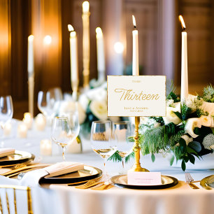 Tarjeta De Mesa Elegante y sencillo borde de oro fuera de blanco