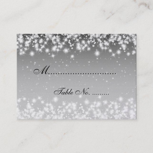 Tarjeta De Mesa Elegantes cuadernos de boda negras de invierno (Anverso)