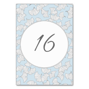 Tarjeta De Mesa Elegantes hojas de ginkgo con color de fondo perso