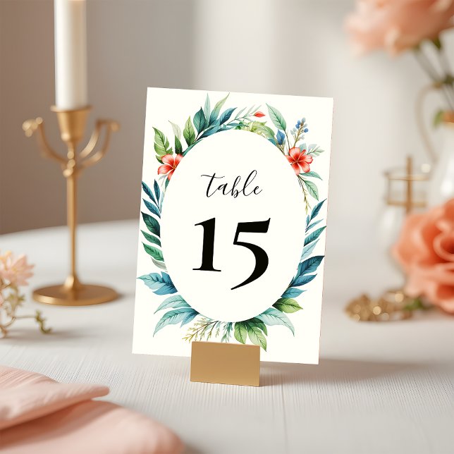 Tarjeta De Mesa Elegantes hojas tropicales vegetación Minimalista (Subido por el creador)