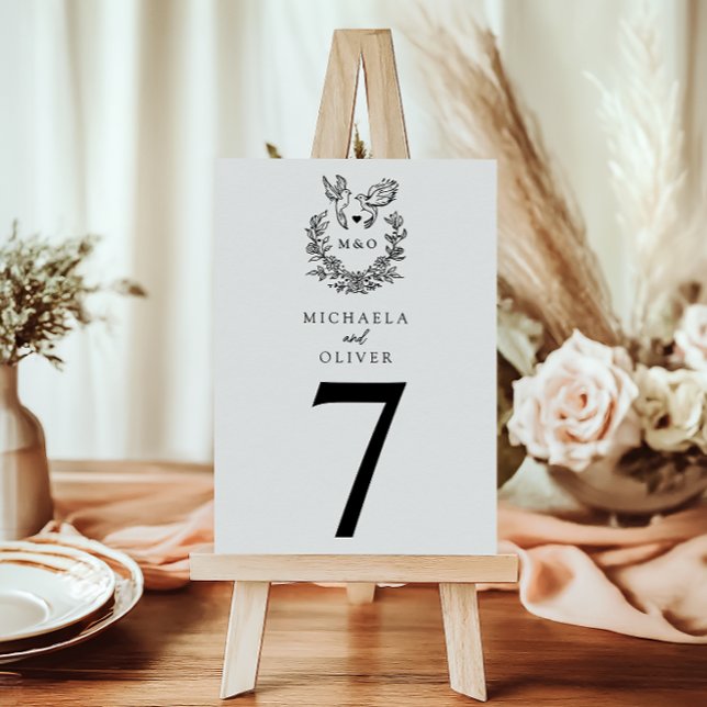 Tarjeta De Mesa Elegantes iniciativas botánicas de Boda de pareja (Subido por el creador)