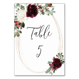 Tarjeta De Mesa Elegantes Navidades Boda de Invierno