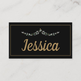 Tarjeta De Mesa Elegantes Navidades de Oro y Negro