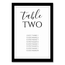 Elegantes nombres de invitados de Boda blanco y ne