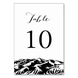 Tarjeta De Mesa Elegantes números de tabla de Bodas de montaña