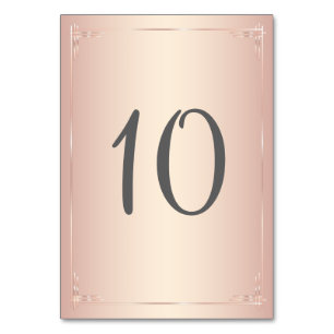 Tarjeta De Mesa Elegantes números de tabla de Bodas de Rubor