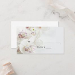Tarjeta De Mesa Elegantes orquídeas blancas y moradas | Boda plano
