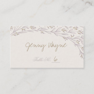 Tarjeta De Mesa Elegantes postales de lila floral rústica boda