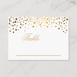 Tarjeta De Mesa Elegantes puntos de confeti dorado colocan las tar