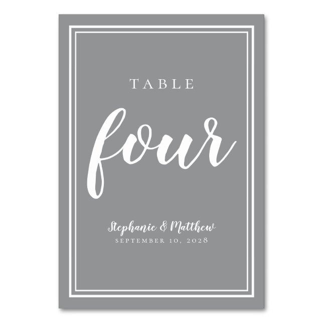 Tarjeta De Mesa Elegantes Recepción Cuatro Modernas Cenas De Huésp (Anverso)