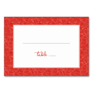 Tarjeta De Mesa Elegantes Remolinos Rojos