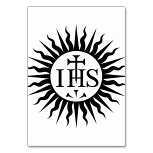 Tarjeta De Mesa Emblema de la Compañía de Jesús Monograma