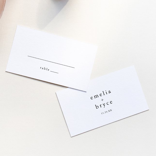Tarjeta De Mesa EMELIA Flat Simple Moderno Boho Boda Place Card (EMELIA Flat Simple Modern Boho Wedding Place Card)