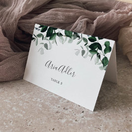Tarjeta De Mesa Emerald Greenery Guest Name Boda Place Card