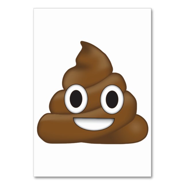 Tarjeta De Mesa Emoji de poop (Anverso)