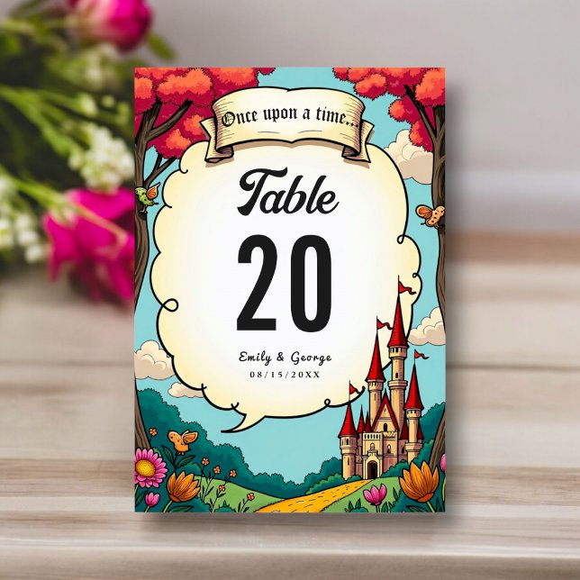 Tarjeta De Mesa Encantado Bosque Woodland Castle Fairytale Boda (Subido por el creador)