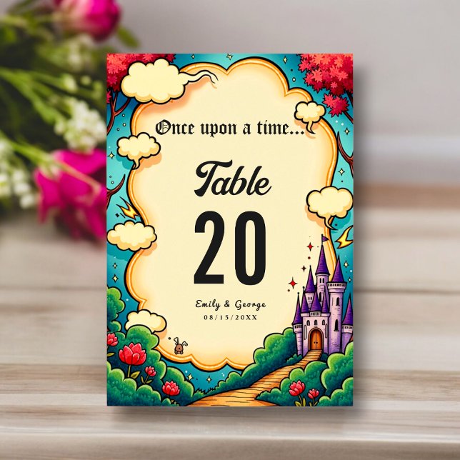 Tarjeta De Mesa Encantado Forest Castle Woodland Fairytale Boda (Subido por el creador)