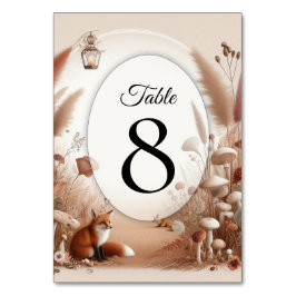 Tarjeta De Mesa Encantados zorros de bosque otoñal