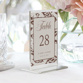 Tarjeta De Mesa Encantando los sueños de Batik: Boda Rústico Marró