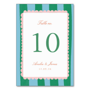 Tarjeta De Mesa Encanto Coqueto Boda Pintado a Mano