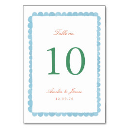 Tarjeta De Mesa Encanto Coqueto Boda Pintado a Mano