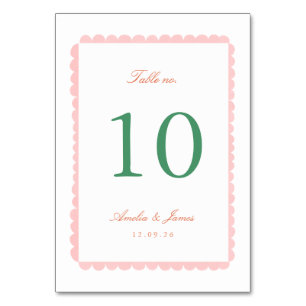 Tarjeta De Mesa Encanto Coqueto Boda Pintado a Mano