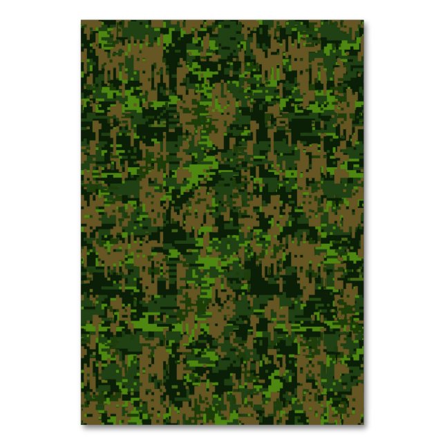 Tarjeta De Mesa Énfasis de camuflaje digital estilo Woodland (Anverso)