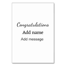 Tarjeta De Mesa Enhorabuena agregar mensaje de nombre simple gradu