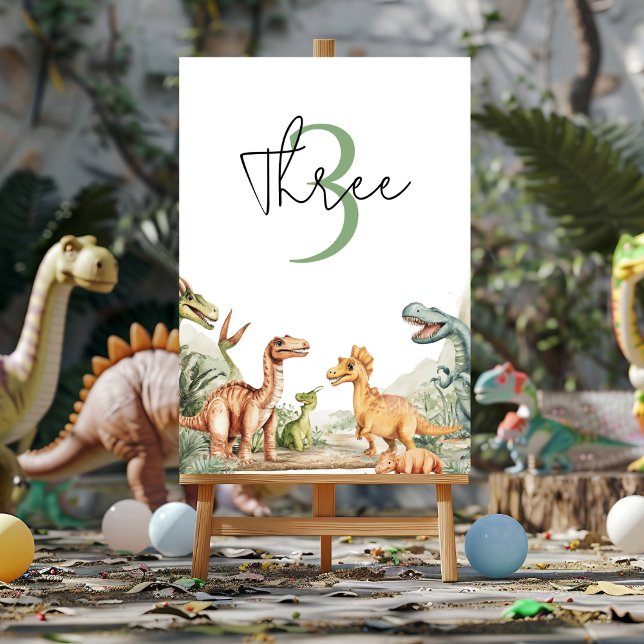 Tarjeta De Mesa Enorme fiesta de cumpleaños de los dinosaurios (Subido por el creador)