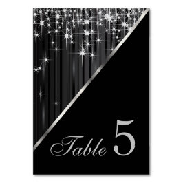 Tarjeta De Mesa Ensordecedoras luces de estrella en negro y platea