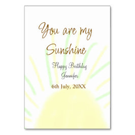 Tarjeta De Mesa Eres mi nombre de agregación amarillo pastel sunsh