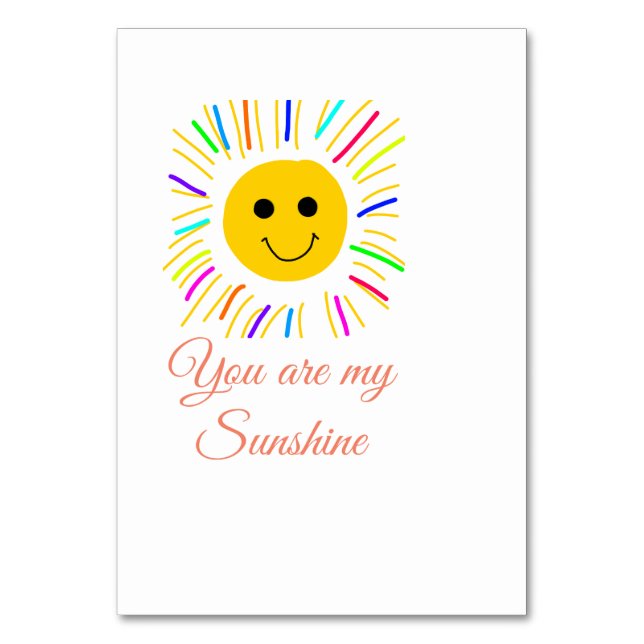 Tarjeta De Mesa eres mi sol naranjas amarillos rayos solares añadi (Anverso)